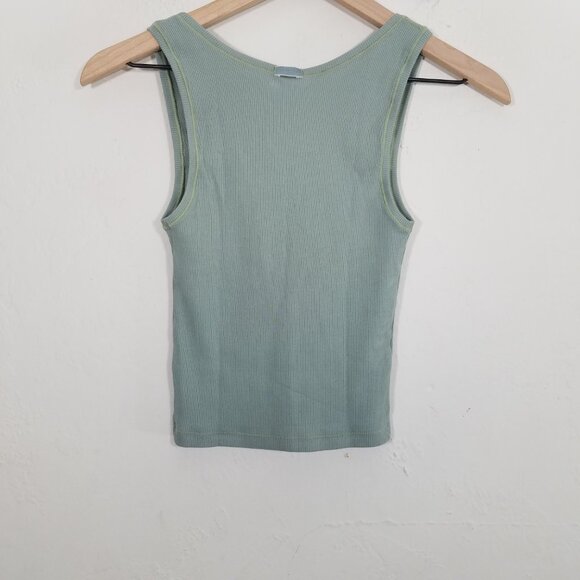 NWT SKIMS Cotton Rib Mineral Tank Top Stretch Size M - Picture 4 of 7